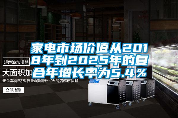 家電市場價值從2018年到2025年的復合年增長率為5.4%