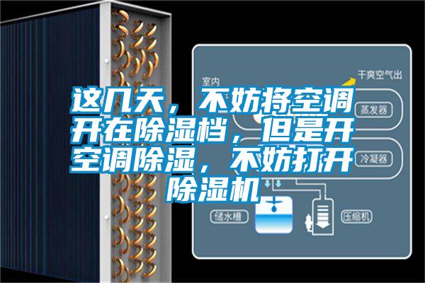 這幾天，不妨將空調開在除濕檔，但是開空調除濕，不妨打開除濕機