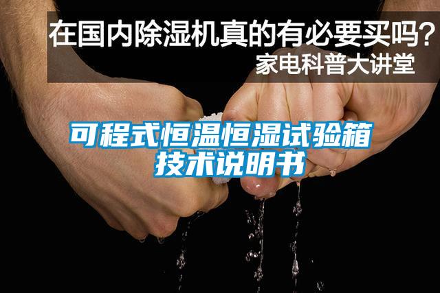 可程式恒溫恒濕試驗箱 技術說明書