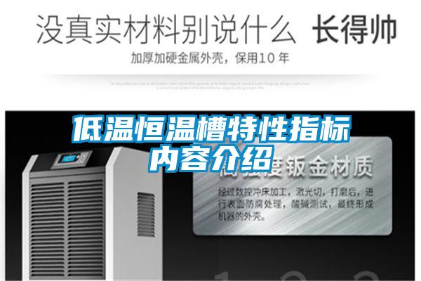 低溫恒溫槽特性指標內容介紹