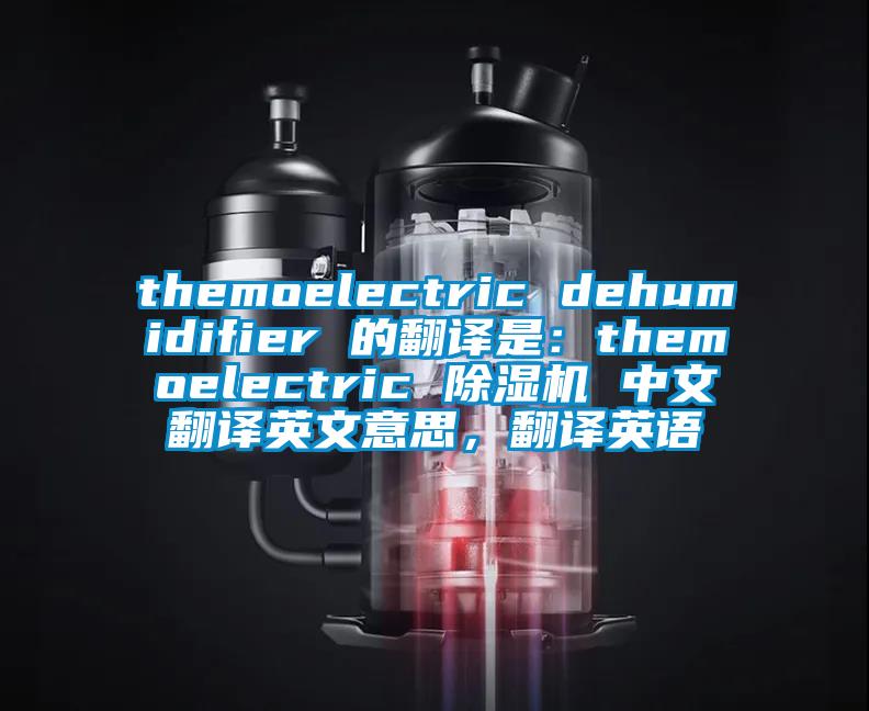 themoelectric dehumidifier 的翻譯是：themoelectric 除濕機 中文翻譯英文意思，翻譯英語