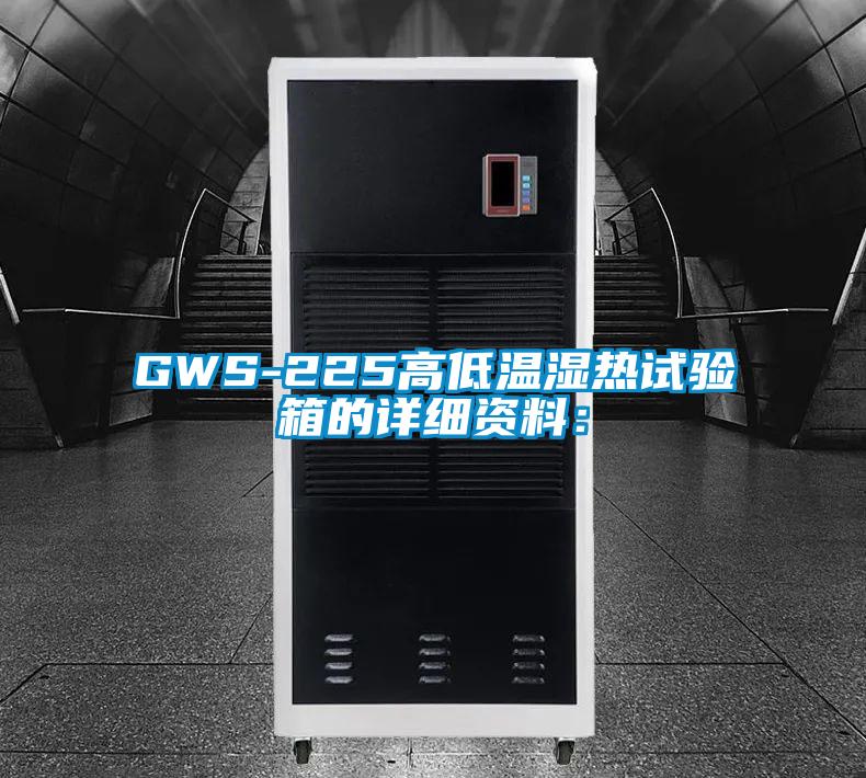 GWS-225高低溫濕熱試驗箱的詳細資料：
