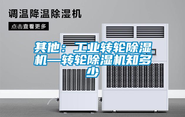 其他:工業轉輪除濕機—轉輪除濕機知多少