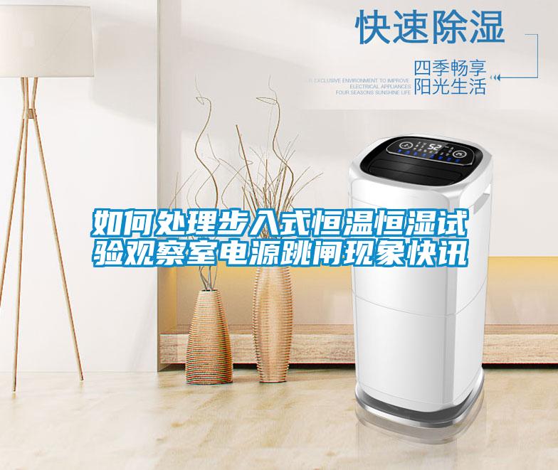 如何處理步入式恒溫恒濕試驗觀察室電源跳閘現象快訊