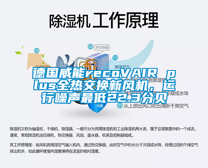 德國威能recoVAIR plus全熱交換新風機，運行噪聲最低22.3分貝