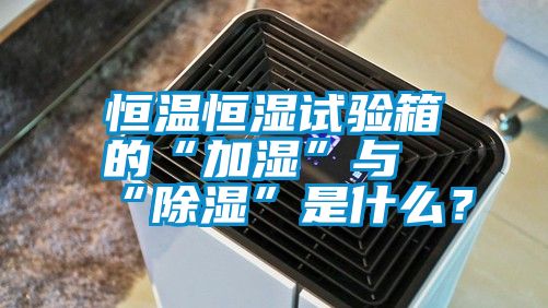 恒溫恒濕試驗箱的“加濕”與“除濕”是什么？