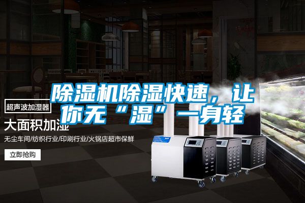 除濕機除濕快速，讓你無“濕”一身輕