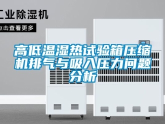 常見問題高低溫濕熱試驗箱壓縮機排氣與吸入壓力問題分析