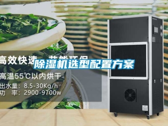 行業新聞除濕機選型配置方案